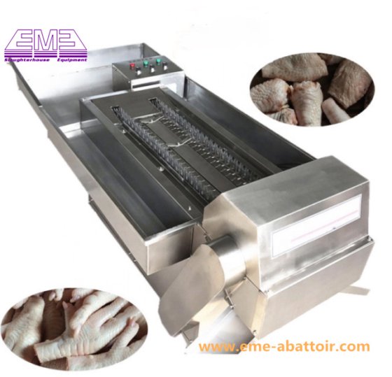 家禽屠宰场加工设备 鸡爪去皮切割加工生产线