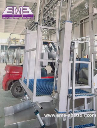 牛 白と赤 内臓除去 プラットフォーム 食肉処理場