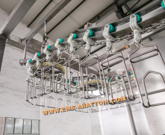 专业工厂家禽放血和拔毛自动输送轨道鸡鸭鹅屠宰机