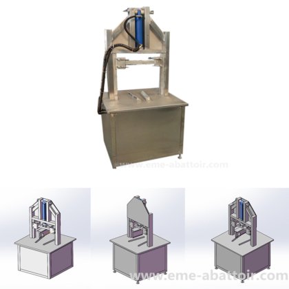 操作简单方便的牛头开放式液压锯牛屠宰机