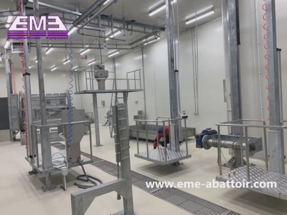 屠殺設計牛肉死体手動運搬レール家畜屠殺場アバトワ機械