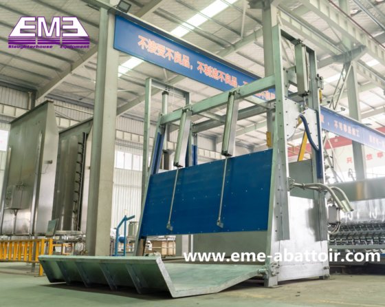 用于牛肉加工厂的清真屠宰场牛屠宰设备胴体收集格栅牛屠宰机