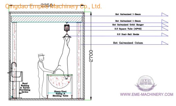 中国製 カスタマイズデザイン 羊とヤギの移動式屠殺設備 高品質の屠殺場用機械