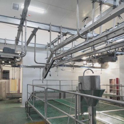 绵羊胴体加工自动输送轨道肉类加工设备