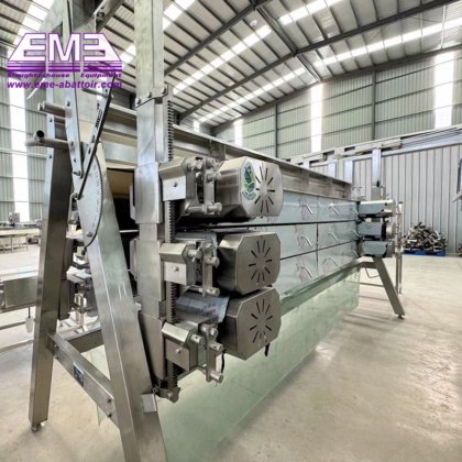 用于屠宰场设备的 1000 型拔鸡毛禽类屠宰移动式容器机