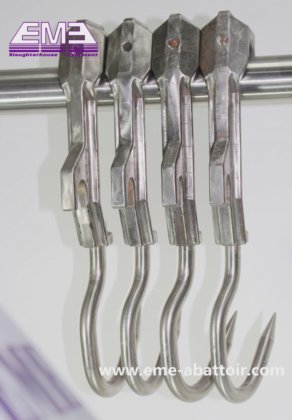 家畜牛屠殺用のチューブレールプーリーフック、食肉処理用の機械、牛屠殺場用