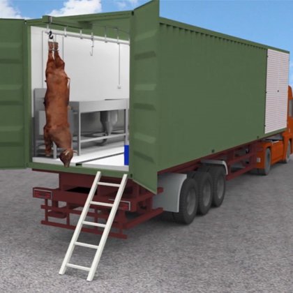 Latest Design Cattle Slaughtering Line Cow Mobile Container Abattoir in ...