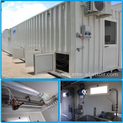 最新のデザインの牛屠殺ライン モバイルコンテナ屠殺場