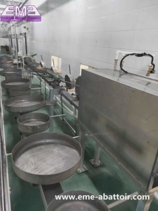 地面タイプの白と赤の内臓同期隔離搬送機械屠殺設備