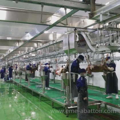 安価なヤギ屠殺機価格、肉体自動搬送レール屠殺設備供給者