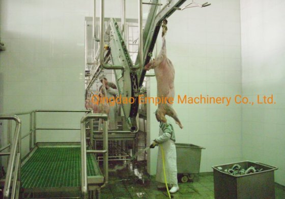家畜屠殺処理ライン carcass 再吊り下げ傾斜リフティング機械 食肉処理ライン用の屠殺場設備