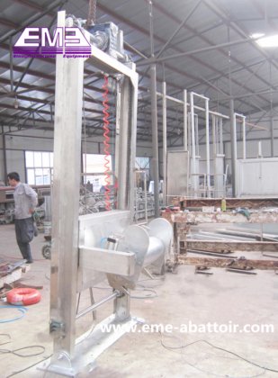 100 只羊/小时 自动立式拉皮机 屠宰场设备 牲口屠宰过程