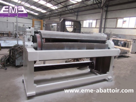 自動豚肉解体水平皮剥ぎ引き抜き機屠殺場設備