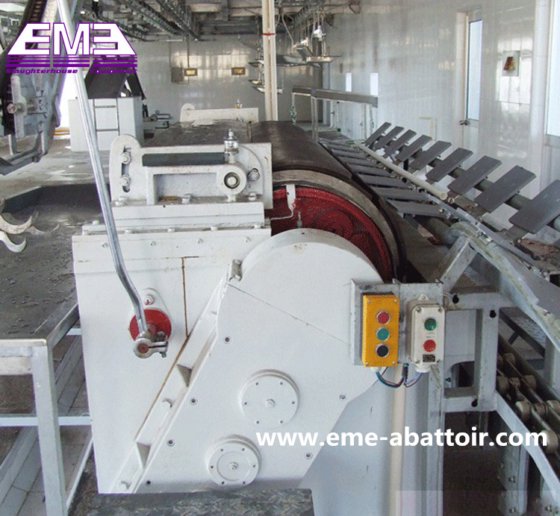 自動豚肉解体水平皮剥ぎ引き抜き機屠殺場設備