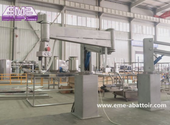 用于工厂供应的 300 公斤容量臂式四分之一胴体输送下降机屠宰设备