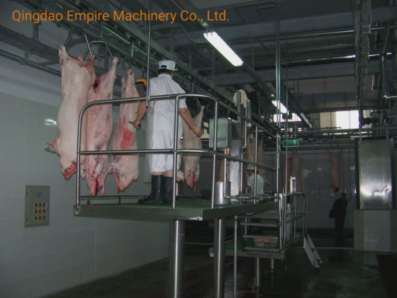 用于肉类加工生产线的胴体清洗平台猪绊倒屠宰机