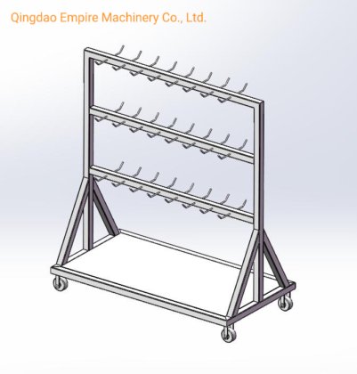 頭部と赤い内臓移動トロリー 食肉処理機械 slaughterhouse設備