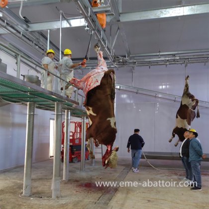 牛肉処理機械用の牛屠殺機、屠殺場用の肉体手動搬送レール、牛屠殺機器