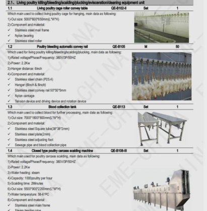 每小时 1200 只鸡的屠宰场家禽屠宰设备屠宰机