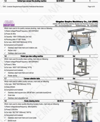 每小时 1200 只鸡的屠宰场家禽屠宰设备屠宰机