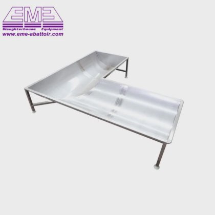 ハラール牛肉屠殺場の設備と牛肉の血液収集ボックス