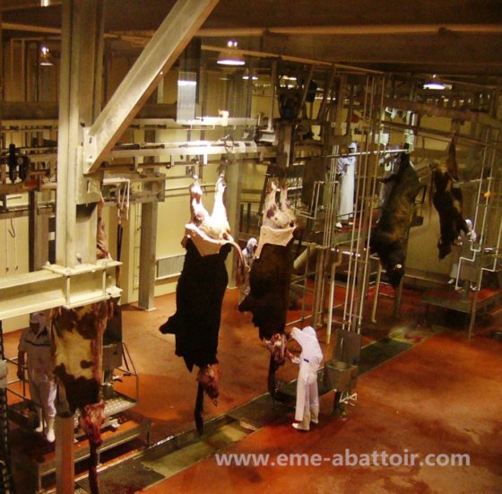 优质供应商 Eme 生产牛胴体手动输送轨道牛屠宰加工线 Abattoir Equipment