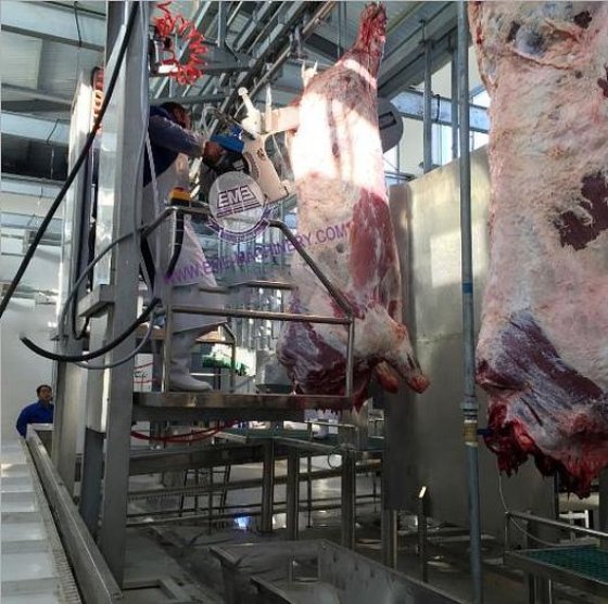 屠殺場の自動牛肉処理設備、肉加工用の肉屋用コンベヤー