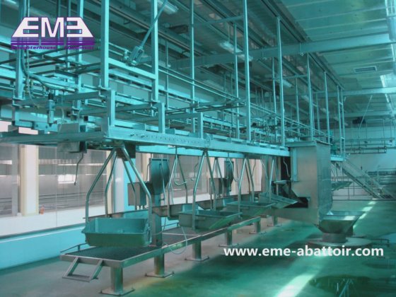 ステンレス鋼吊り型白赤内臓同期検疫搬送機屠殺場設備