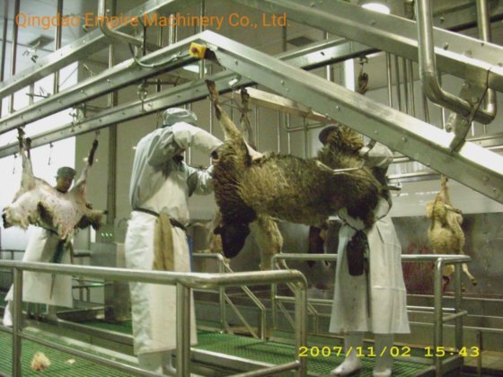 用于羊屠宰场羊肉加工生产线的后腿剥皮平台屠宰设备