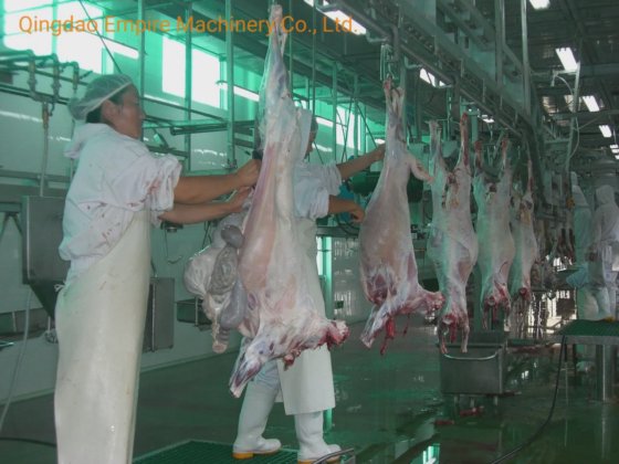 用于羊屠宰场羊肉加工生产线的后腿剥皮平台屠宰设备