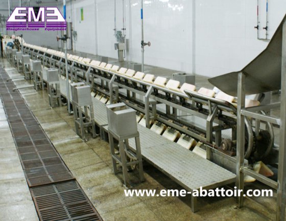 猪屠宰场设计胴体预剥皮自动输送机 羊屠宰场机器
