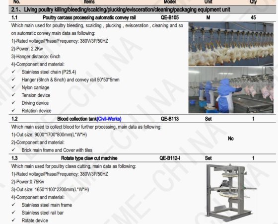 每小时屠宰 200-500 只家禽 鸡屠宰场设备 家禽屠宰屠宰场