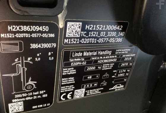 2018 Linde E20PH