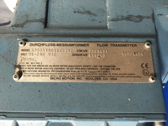 MICRO-MOTION flow transmitter and MICRO-MOTION