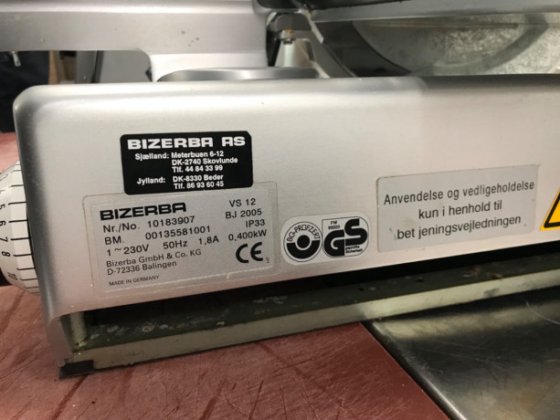 Bizerba VS12 slicer.