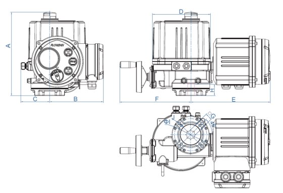 EOH10シリーズ統合タイプクォーターターン電気アクチュエーター