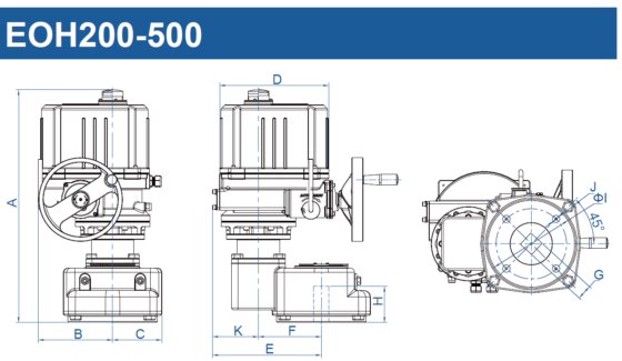 EOH200-EOH500 TIPO BÁSICO ATUATOR ELÉTRICO