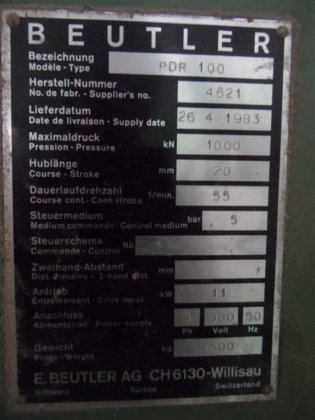 1983 BEUTLER PDR 100