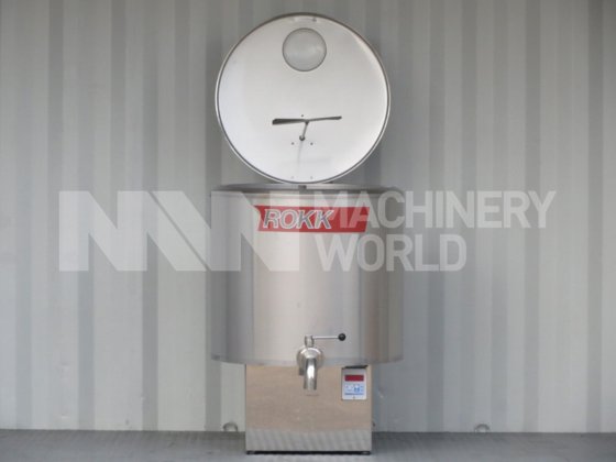 200 升 ROKK 不锈钢夹套冷却罐，带搅拌器和内置冷却器，"全新