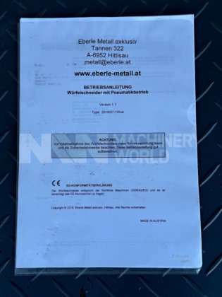 2018 Eberle Metall ステンレス鋼手動ギロチンダイサー（年式2018年）