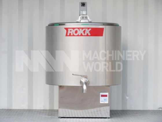 300 升 ROKK 不锈钢夹套冷却罐，带搅拌器和内置冷却器，"全新