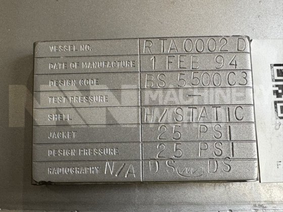 1,000 L ステンレススチール製ジャケット付きホールディングタンク