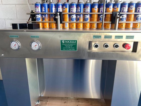 Envasadora de aerosol semi automatica