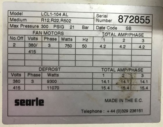 用于冷却库房的空气冷却装置 Searle