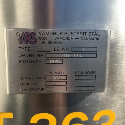 500 升立式搅拌罐