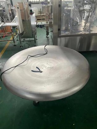 SUS304 旋转式塑料瓶或玻璃瓶收集台 可调节速度的旋转式积放台