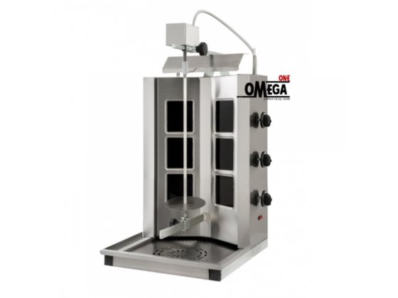 Dönergrill Elektro 3000W - Vertikalgrill Edelstahl Mit 2 Brennern Für Gyros & Shawarma