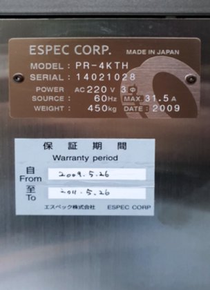 2009 ESPEC，PR-4KTH，温度湿度试验箱
