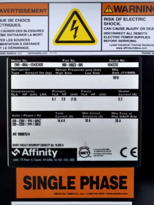 AFFINITY、EWE-08AJ-ED43CADO、チラー
