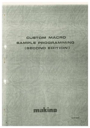 Manual for Used Makino Machine